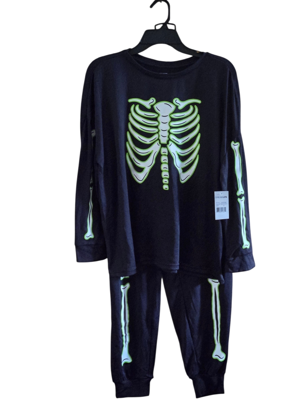 DreamLife Women's XL Halloween 2-Piece Pajama Set Loungewear Glow in Dark NEW